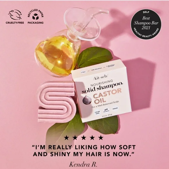 KITSCH Nourishing Solid Shampoo Bar Duo (Castor Oil + Sugared Amber & Shea)- NIB - Picture 5 of 7